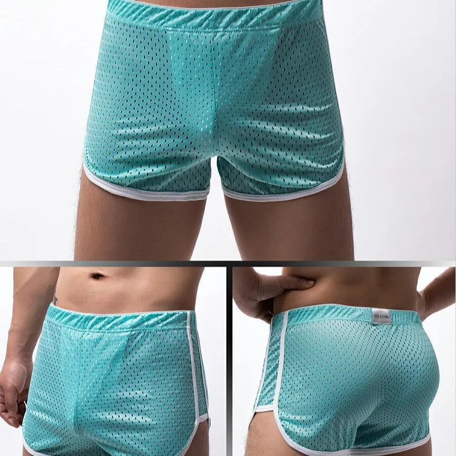 Men's three-point cotton boxer shorts in multiple colours with mid-waist design