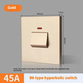 25A or 45A 3-pole illuminated power switch in gold, grey or white colours