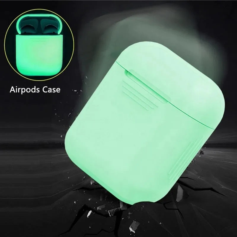 Luminous silicone flip-top protective case for Apple AirPods wireless earphones