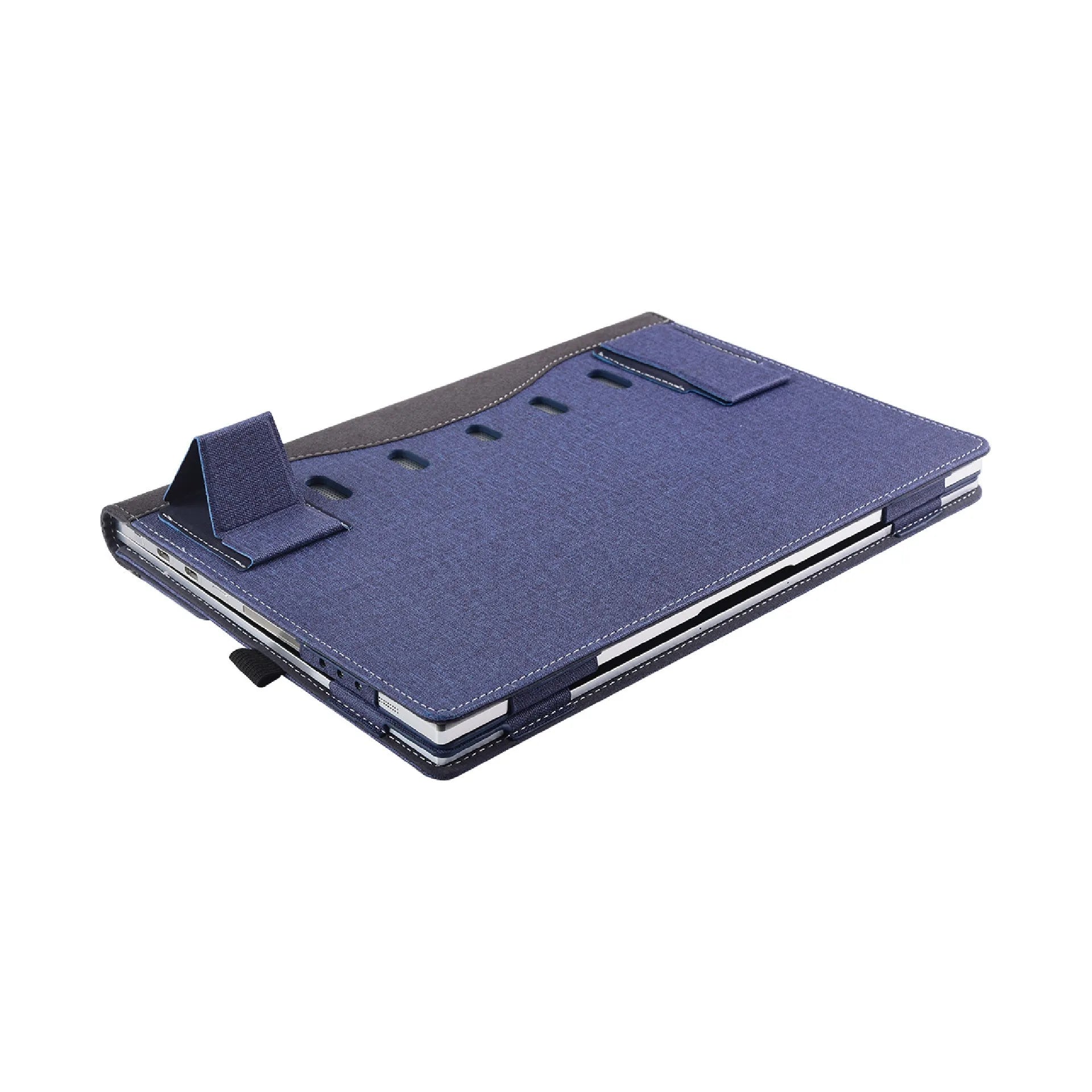 Black imitation leather protective sleeve for Microsoft Surface Laptop 6 with bracket closure