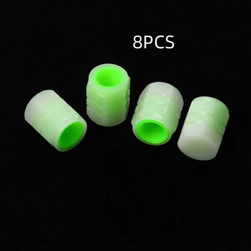Luminous rubber car valve caps with glow-in-dark feature for tyre identification
