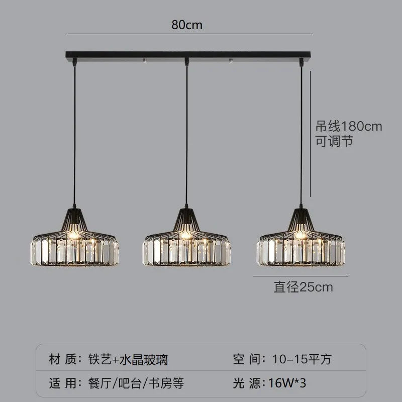 Modern crystal chandelier ceiling lamp with sun lamp design in black iron finish