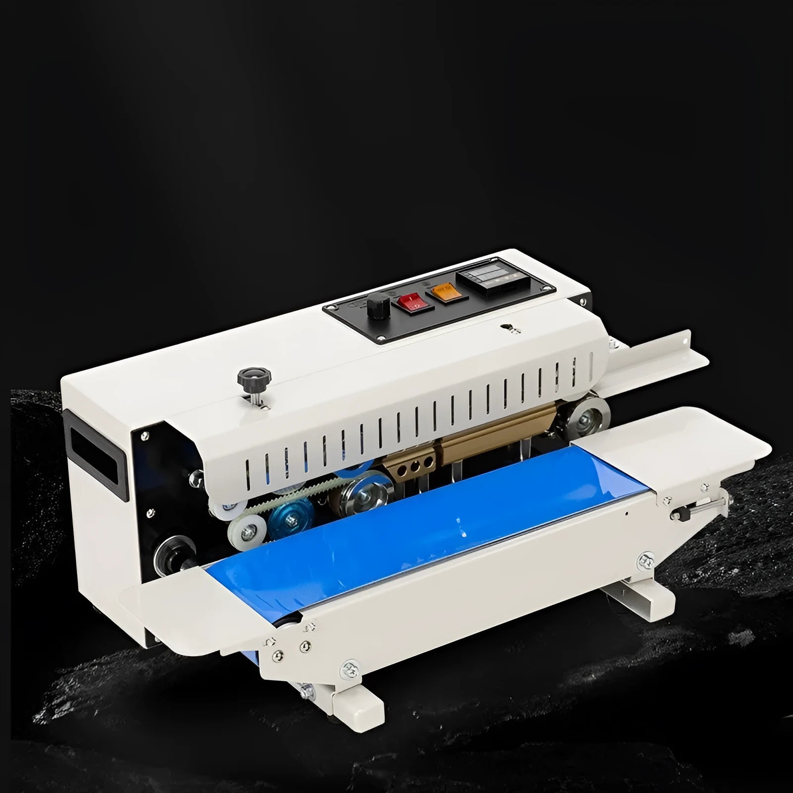 Mini manual sealing machine with date printing function, compact tabletop L1 steel seal model