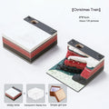 3D sticky notes with Qingshui Temple paper carving design and Christmas train cover