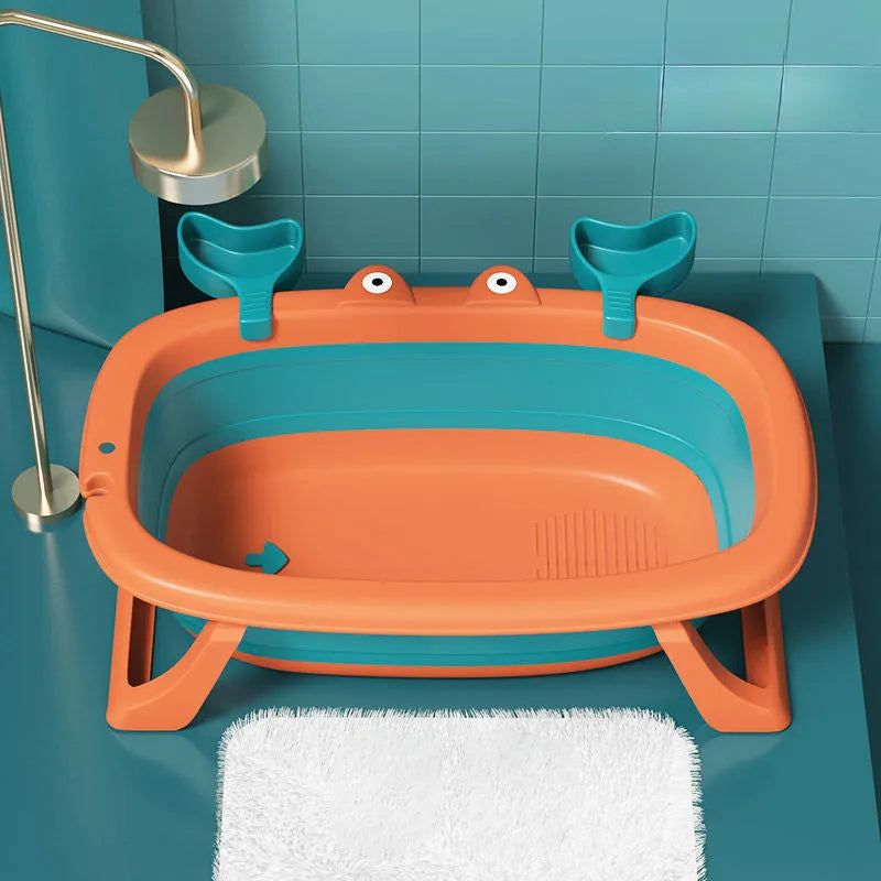 Blue foldable portable pet bathing tub for small dogs and cats
