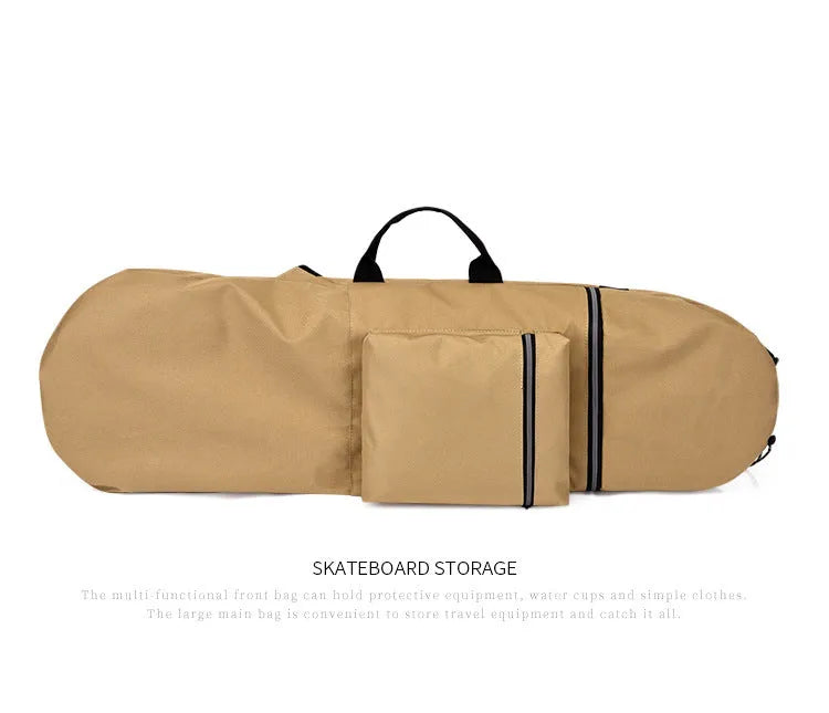 Lightweight waterproof skateboard backpack with camouflage pattern for fishing rods and outdoor sports gear