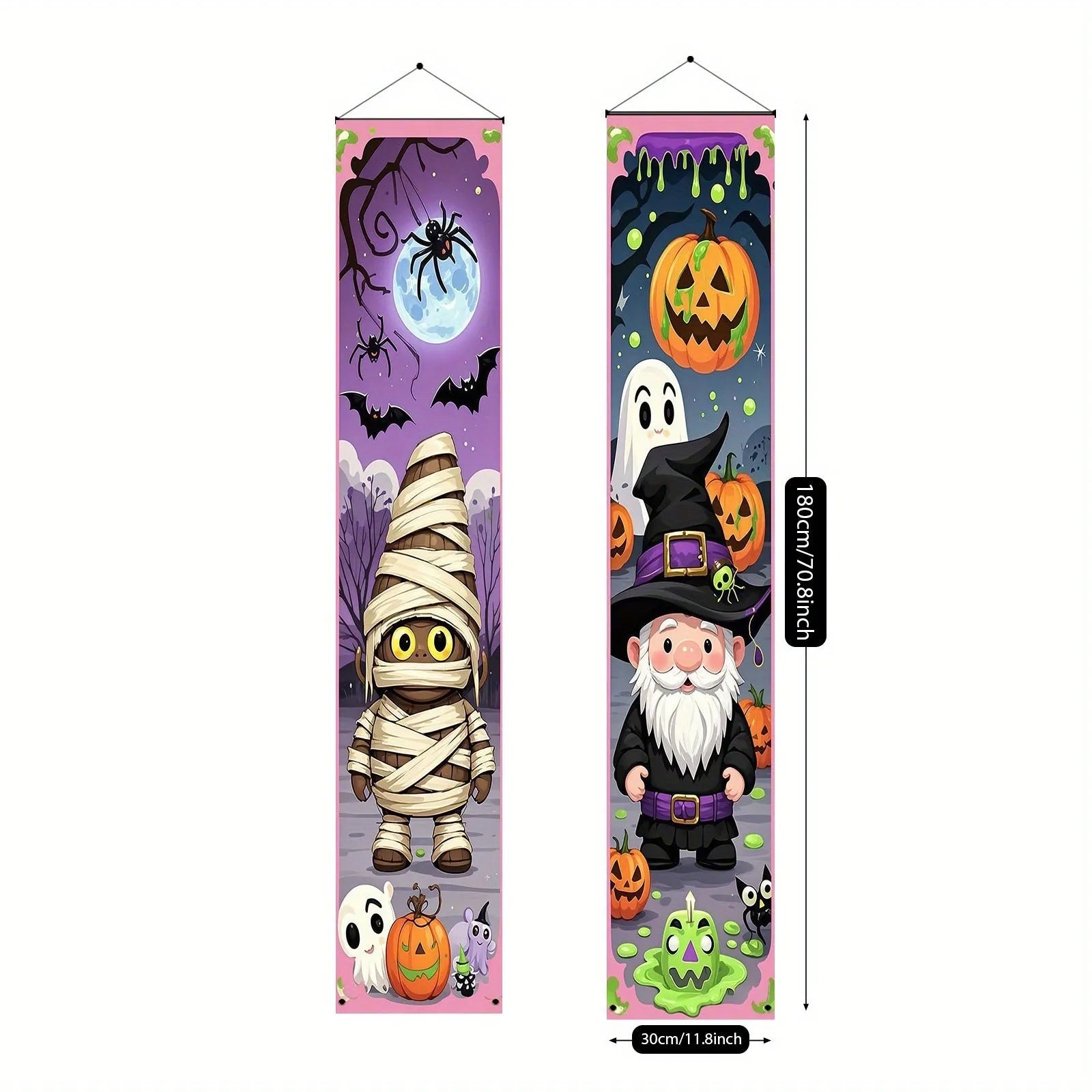 Halloween couplet banner decorations measuring 30x180cm made from polyester fabric
