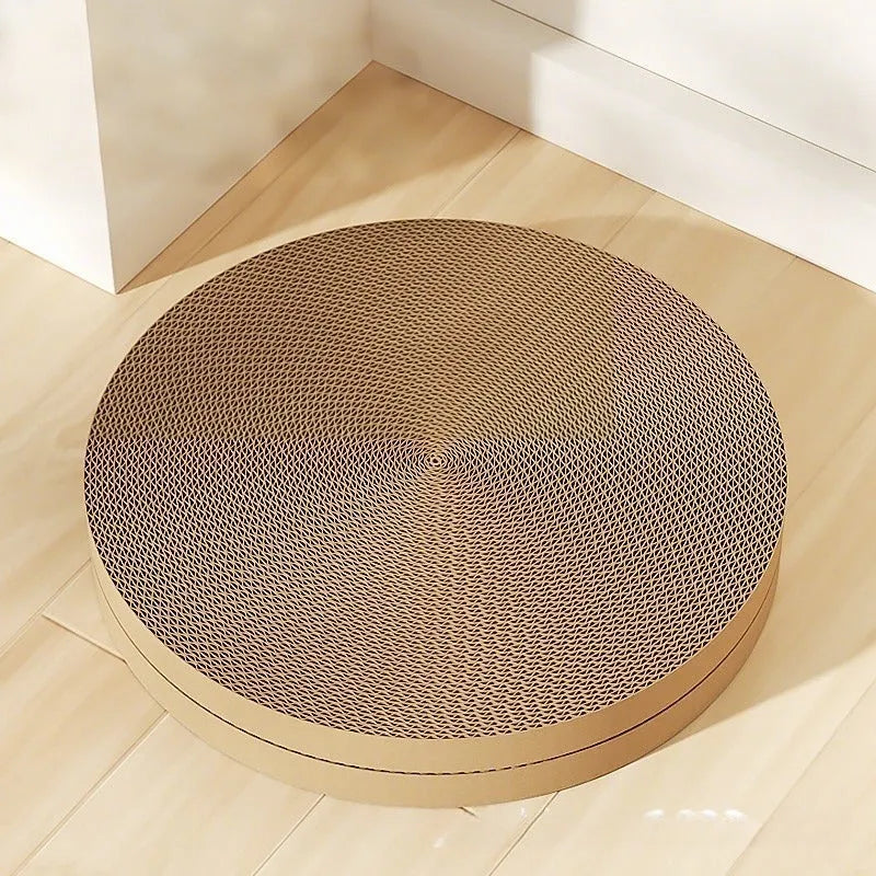 55cm round green cat scratching board with replaceable corrugated paper panels