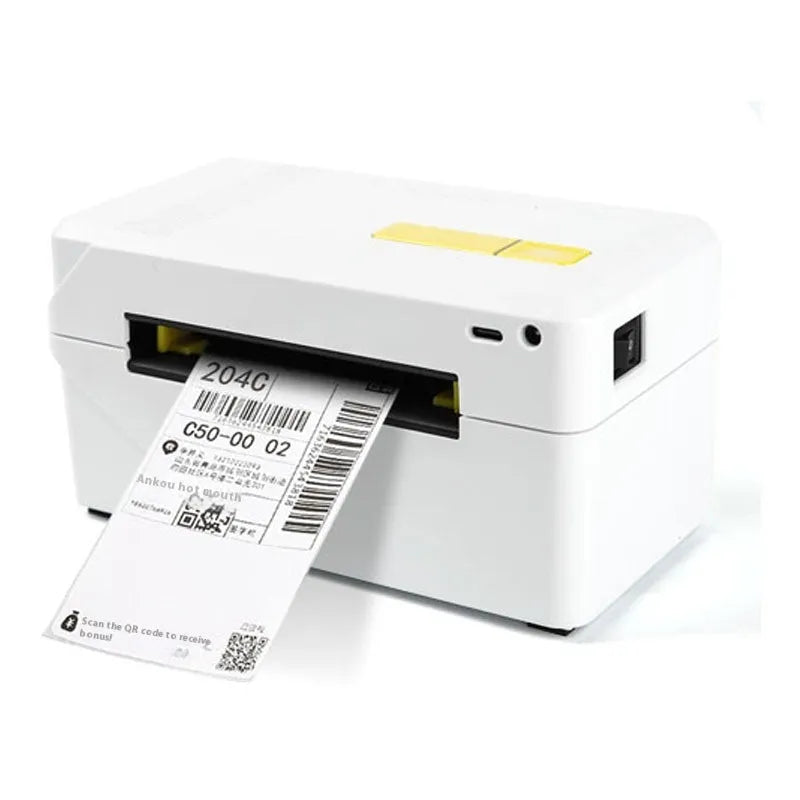 FlashLabel thermal express order label printer with USB cable on a desk