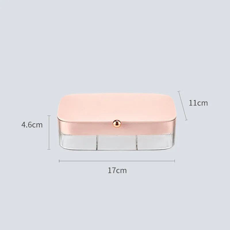 Modern minimalist jewellery storage box in green colour with multiple compartments