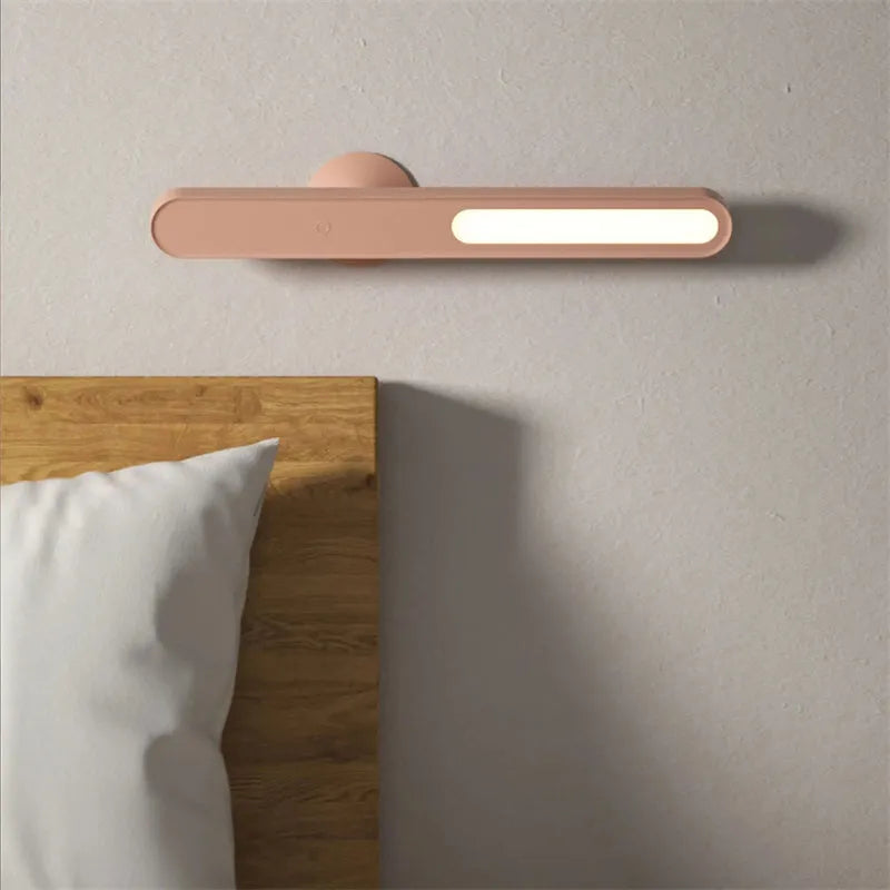 Geometric wireless table lamp with magnetic base in khaki colour