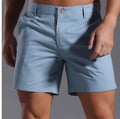 Men's straight-leg casual shorts in a cotton blend fabric, shown in a solid colour.