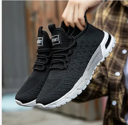 Men's solid-colour casual shoes with mesh upper in six colour options