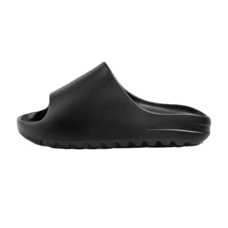 Women's beach slipper with thick EVA sole in beige, black, brown, or green, showing youth fashion style.