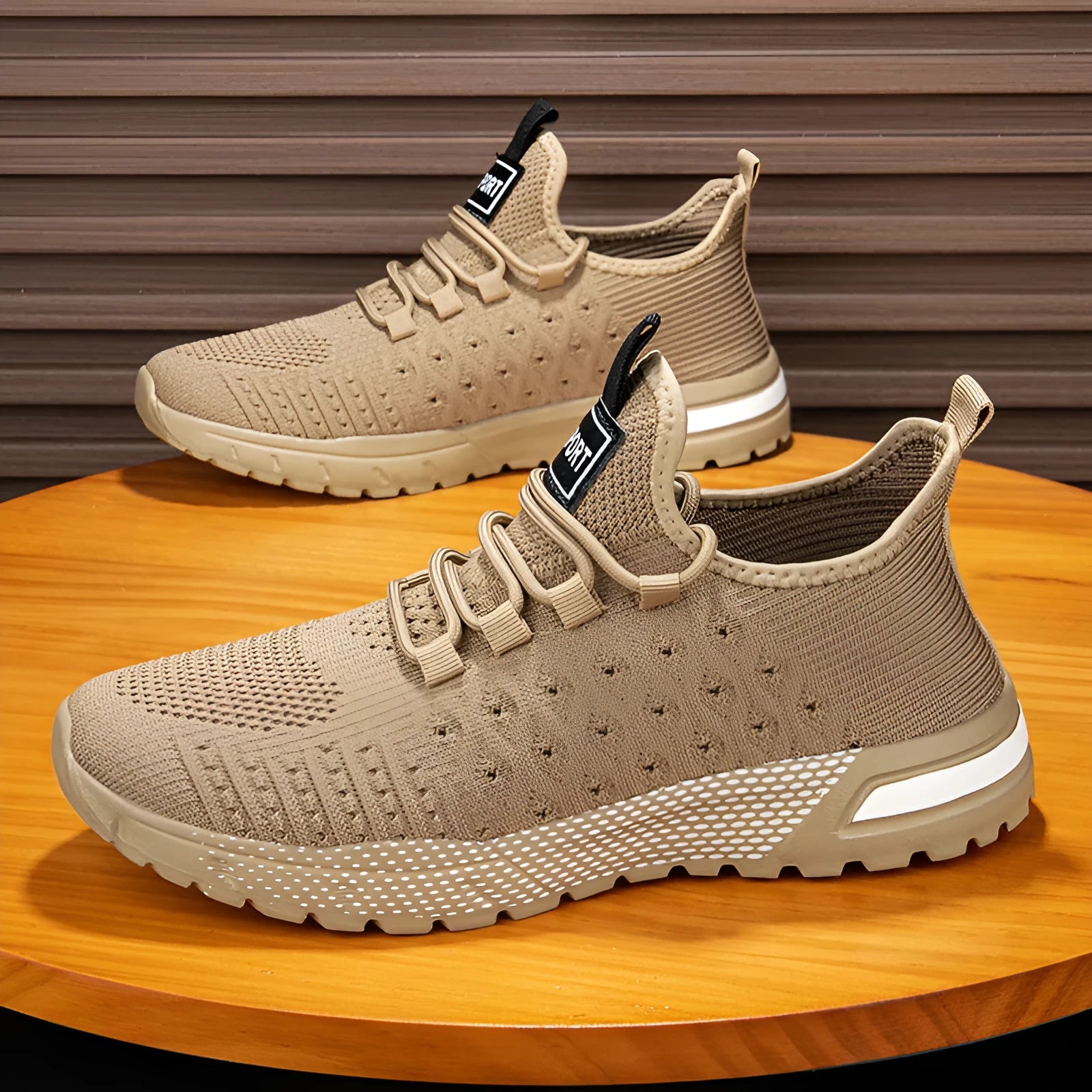 Men's solid-colour casual shoes with mesh upper in six colour options