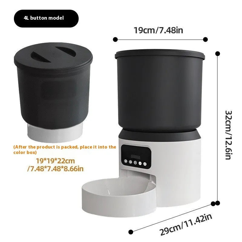 4 litre smart pet feeder with wifi remote control and optional rotating camera