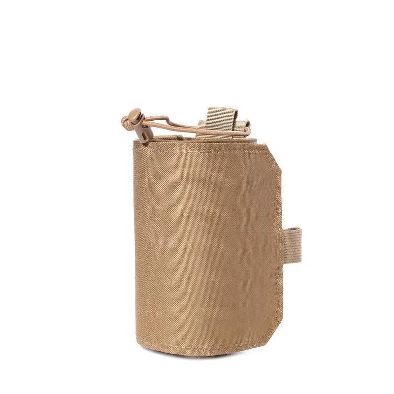Outdoor adjustable bottle cover in black or khaki Oxford cloth with pu lining