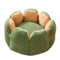 Green cactus petal shaped pet bed with non-slip bottom for cats and small dogs