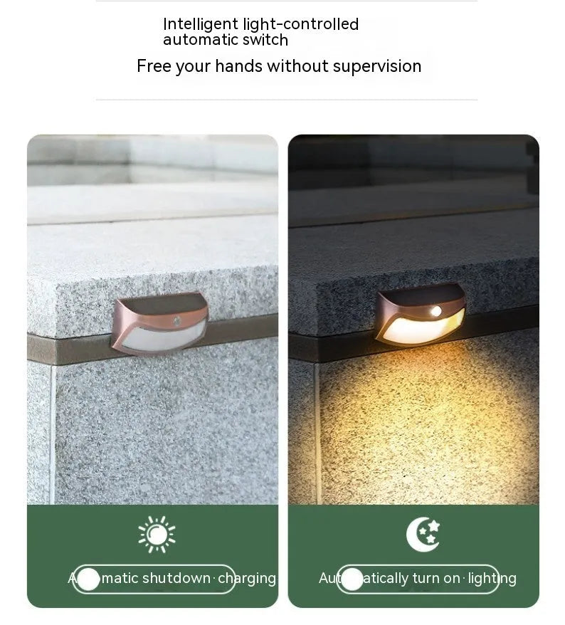 Solar outdoor retro wall lamp with smiling face design and IP65 rating for garden and villa use