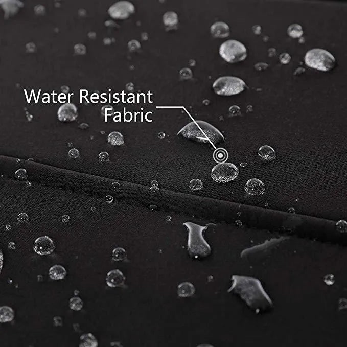 Black USB-heated winter coat with long sleeves and straight hem design