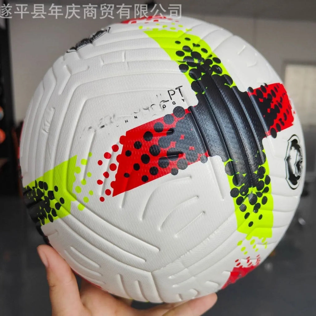 Fluorescent green size 5 football with seamless construction for training use