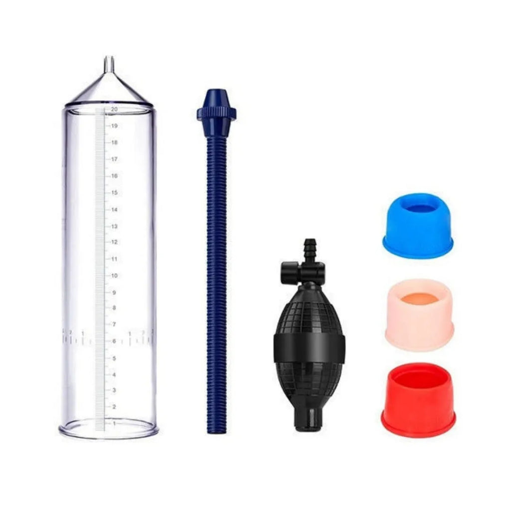 Male minimalist exercise machine silicone cover accessory with plastic valve for penis simulator