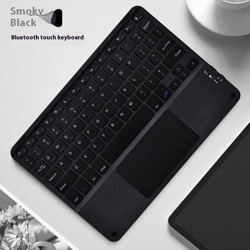 Square Hat Touch Bluetooth wireless charging keyboard showing full-colour illuminated keys on a black background.