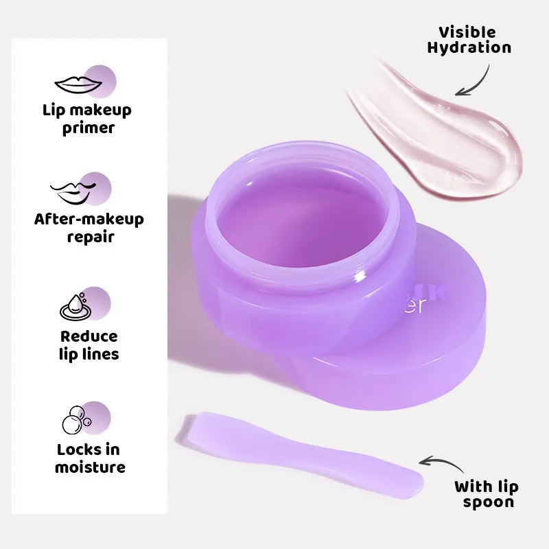 Box containing 10ml exfoliating lip balm and a lip scraper tool for dry lip care