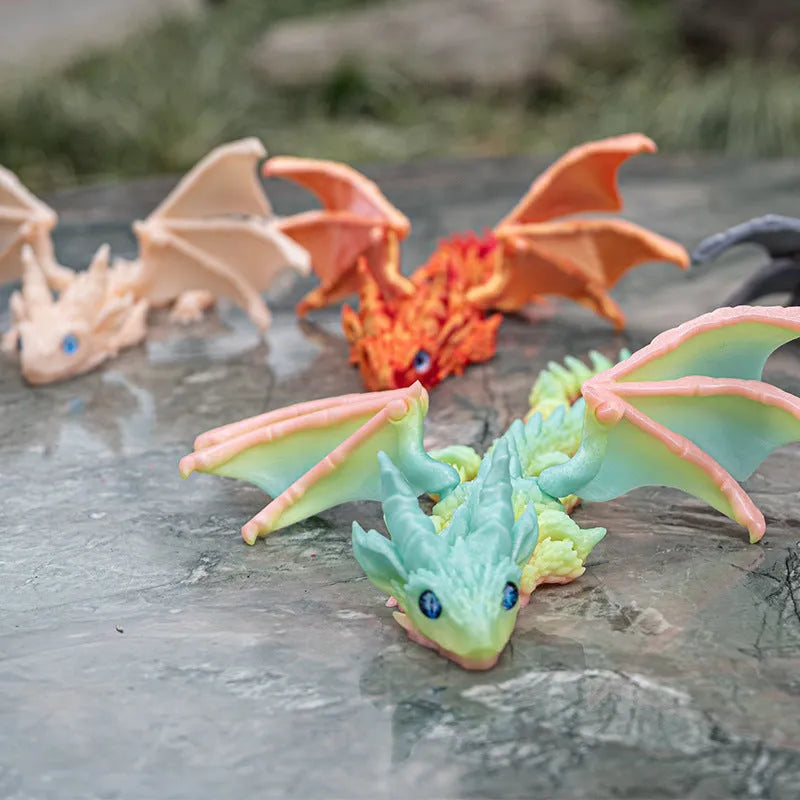 Red gold PLA plastic dragon wings decoration toy with 25cm wingspan for costume accessories
