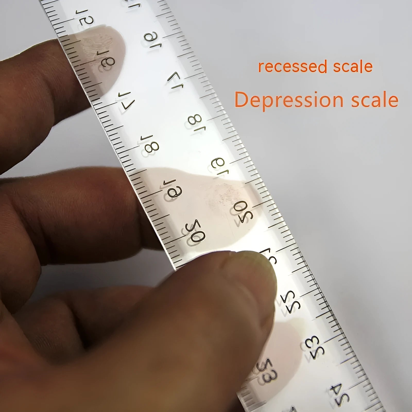 Orange yellow and transparent 30cm plastic T-square rulers for technical drawing