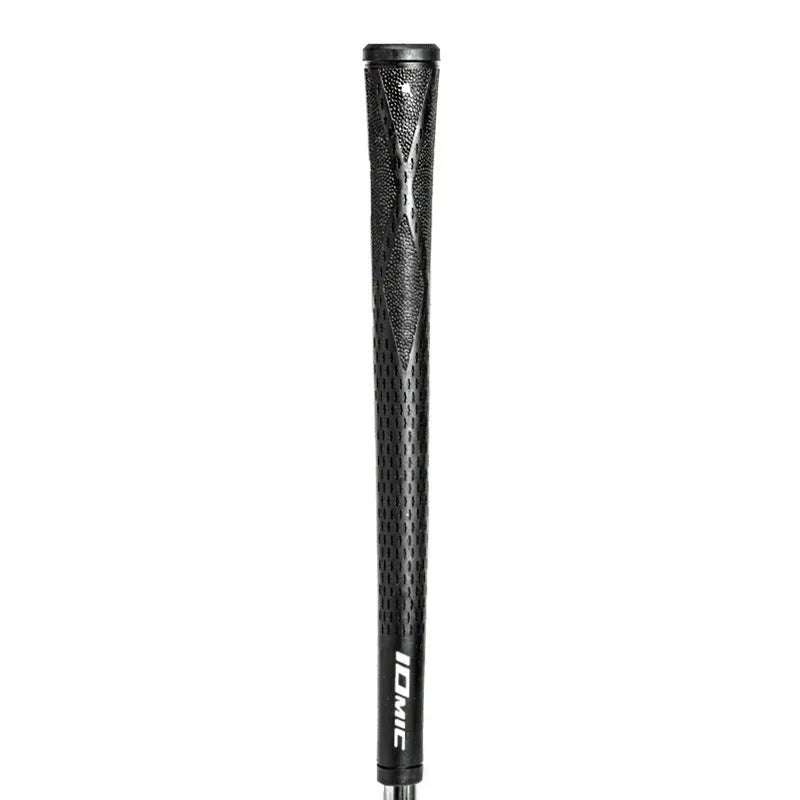 TPE rubber golf club grip in assorted colours including pink, red, blue, white, and black with coloured head accents.