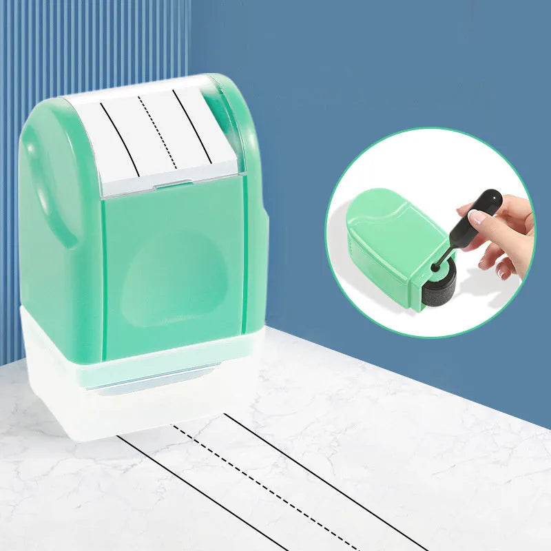 Plastic English line roller seal in seven colour options for educational stamping
