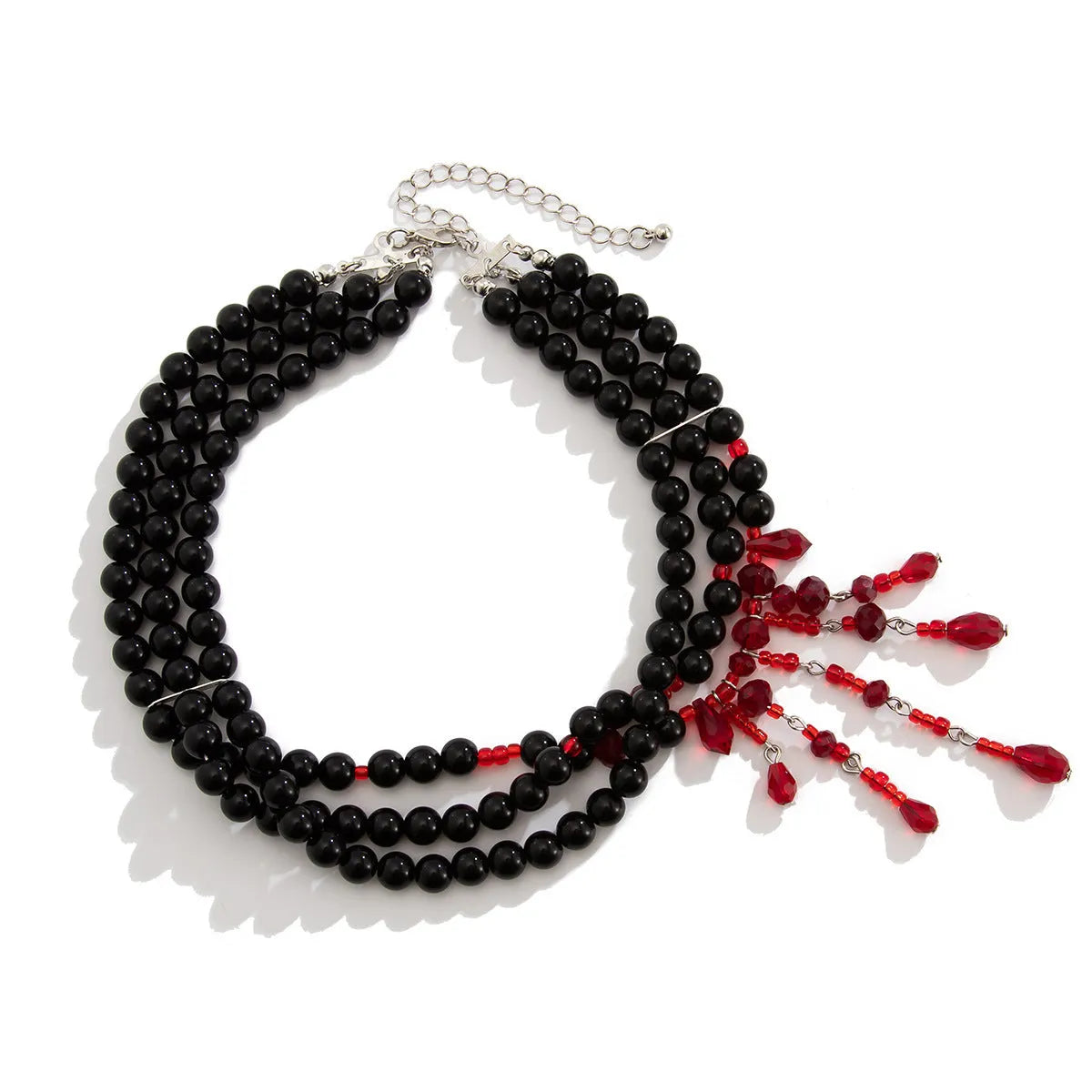Halloween men's blood drop artificial crystal necklace with adjustable chain in red and black colour option