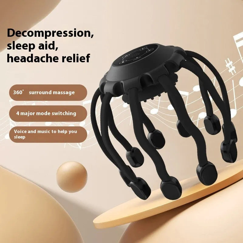 USB electric head massager with multiple vibrating claws for scalp relaxation
