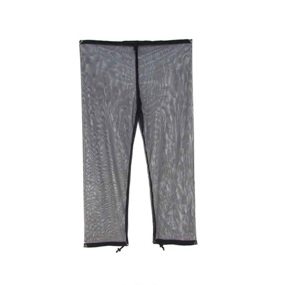 Four-piece anti-mosquito canopy suit set including hooded jacket, trousers and booties for outdoor activities