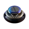 Solar kinetic car air freshener with rotating double rings on vehicle dashboard