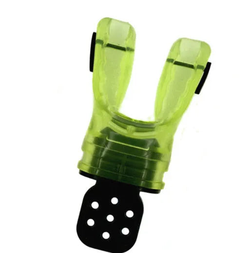 Edible silicone diving mouthpiece in multiple colour options showing 110mm length