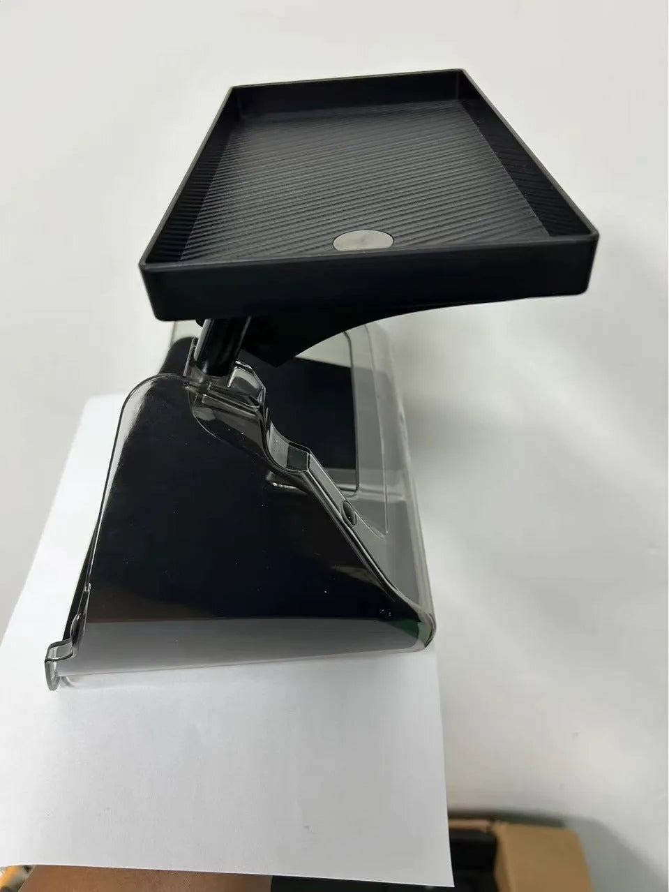 Black ABS plastic storage box for under the Tesla Model 3 and Y centre touchscreen.