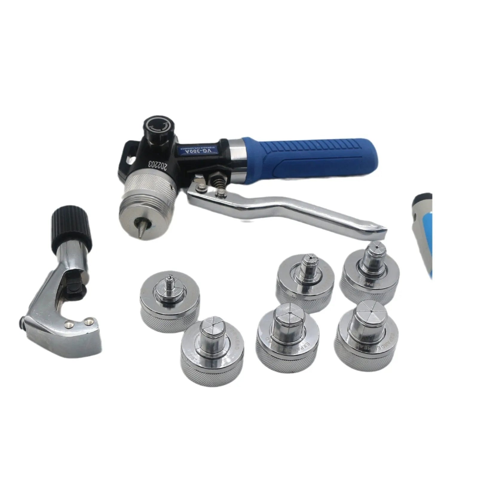 VG-300 style hydraulic tube expander tool for refrigeration maintenance made from alloy steel.
