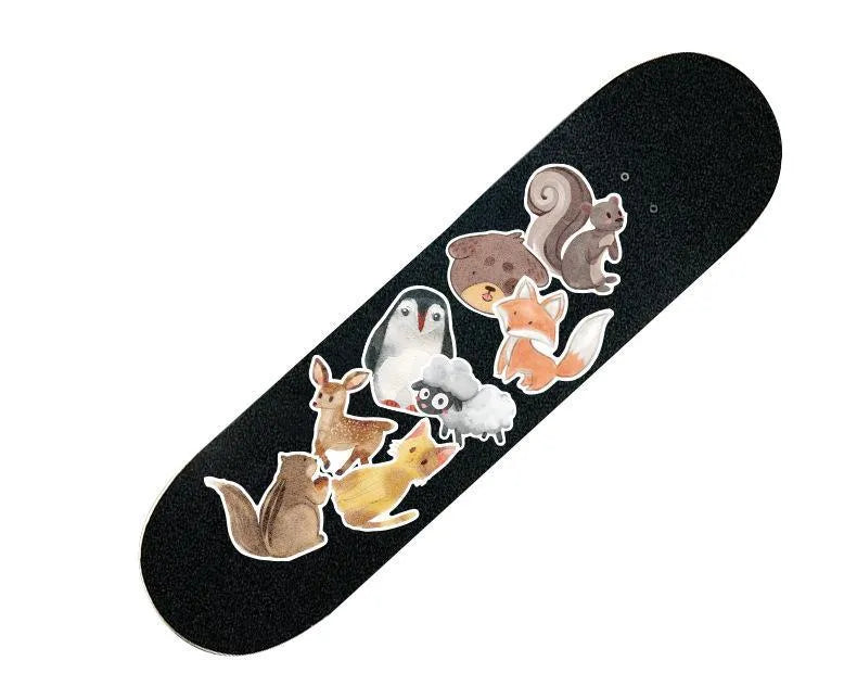36-piece retro beach surfing sticker pack with PVC vinyl construction and matte protective film