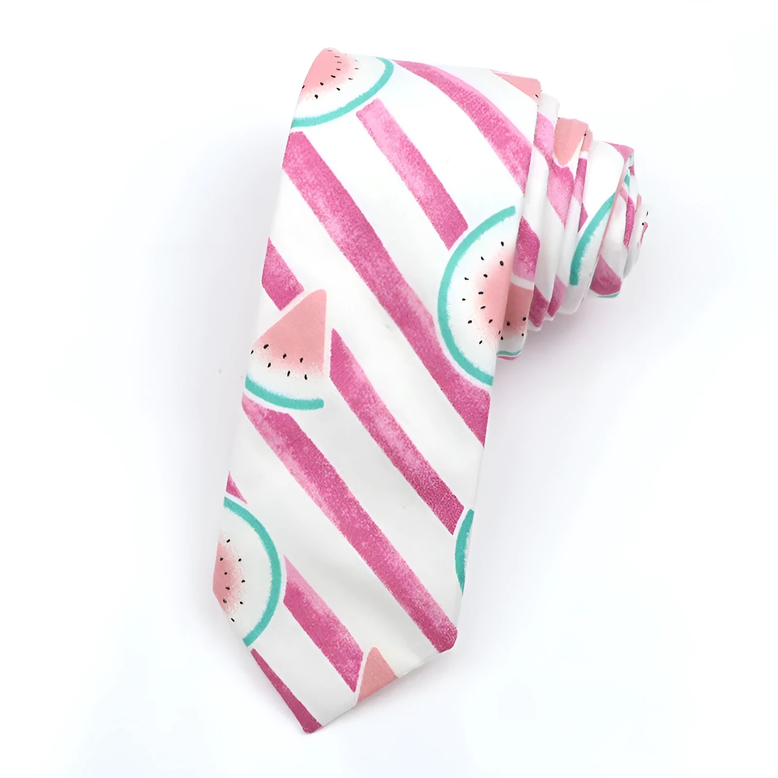 Korean-style narrow men's cotton bow tie with a printed cartoon pattern.