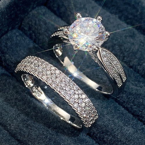 Geometric white gold coloured alloy wedding ring bracelet combined design