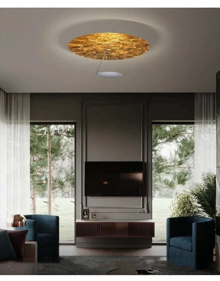 Creative 50cm iron ceiling lamp with LED warm light in white or white gold finish