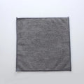 Grey microfiber kitchen cleaning cloth measuring 25cm square for oil and food residue removal