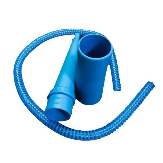 Blue vacuum cleaner suction pipe attachment with round head, 114cm length, and 3-style dust collection bags