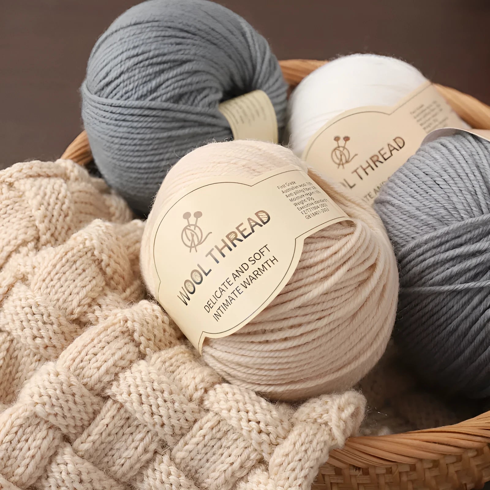 Hand knitting wool yarn for baby projects in various colours with 10 needle size specification