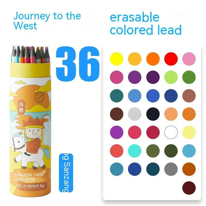 Zhenglin Sports Series colour pencil set with barrel design showing multiple pencil colours