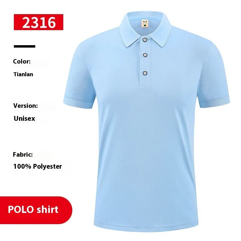 Ice silk polo shirt with advertising logo pattern in multiple colour options