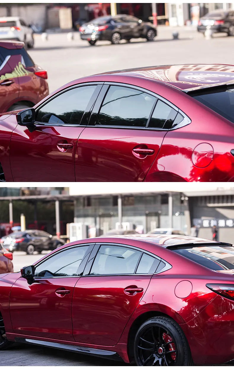 Black titanium stainless steel window trim strip for edge finishing.