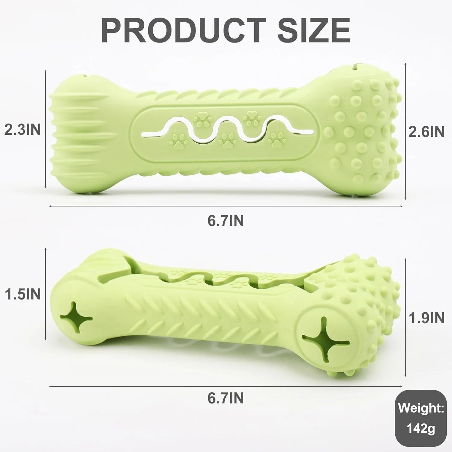 Blue bone-shaped natural rubber dog chew toy for aggressive chewers and teeth cleaning